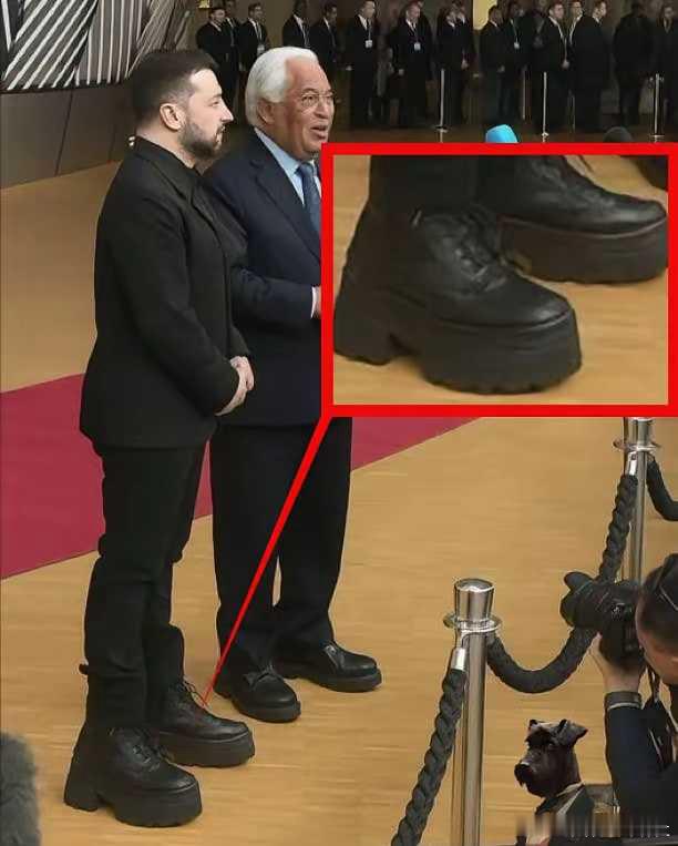 泽连斯基也是一个注意外在形象的总统，身材不够，鞋子来凑​​​
