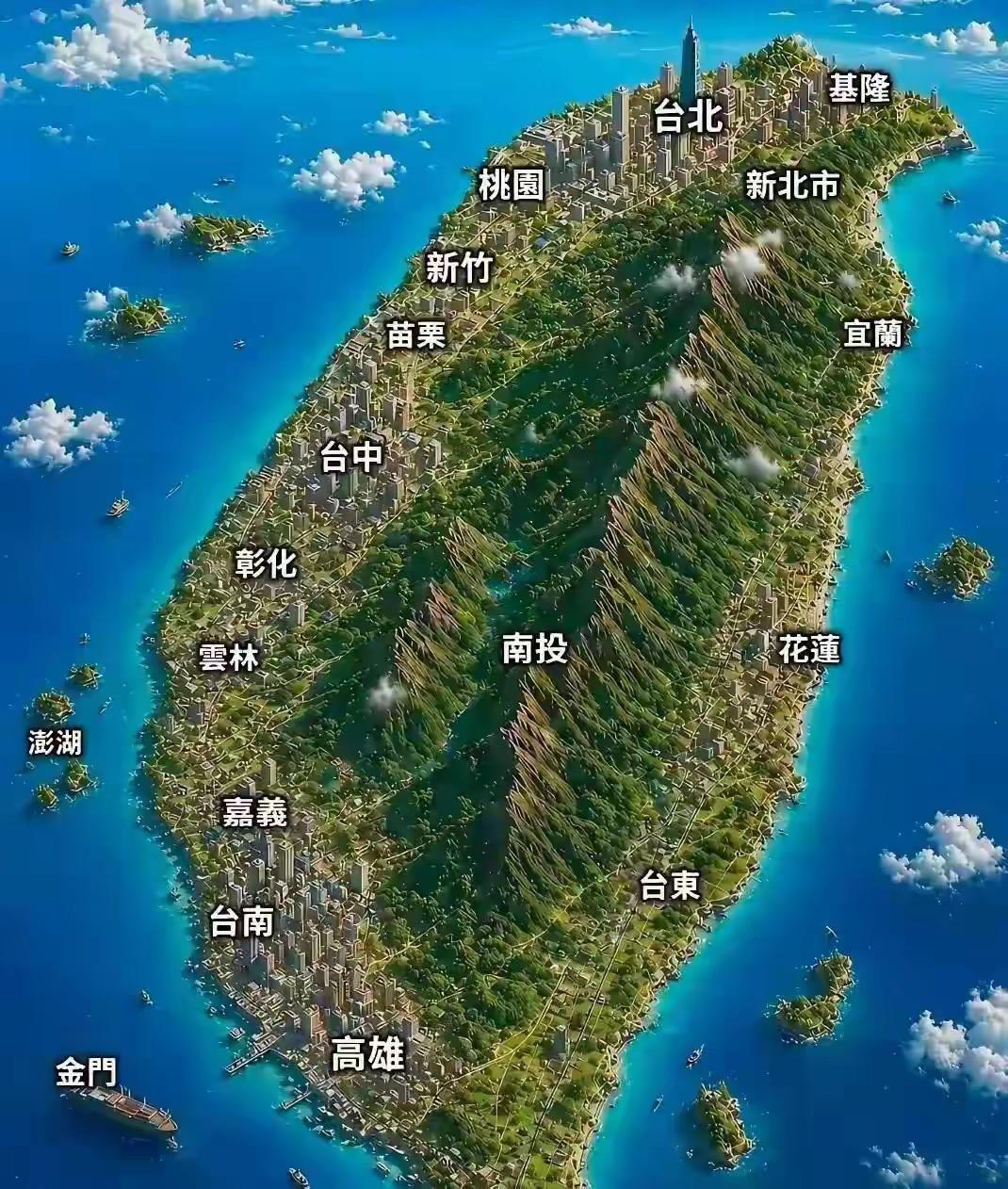 摊开中国地图细看才发现，咱们念叨了半辈子的台湾本岛才3.6万平方公里，还没两个北