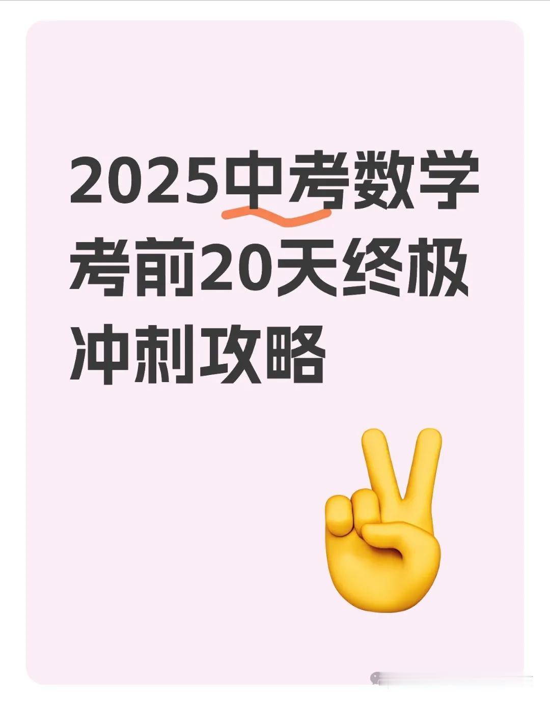 2025中考数学考前20天终极冲刺攻略