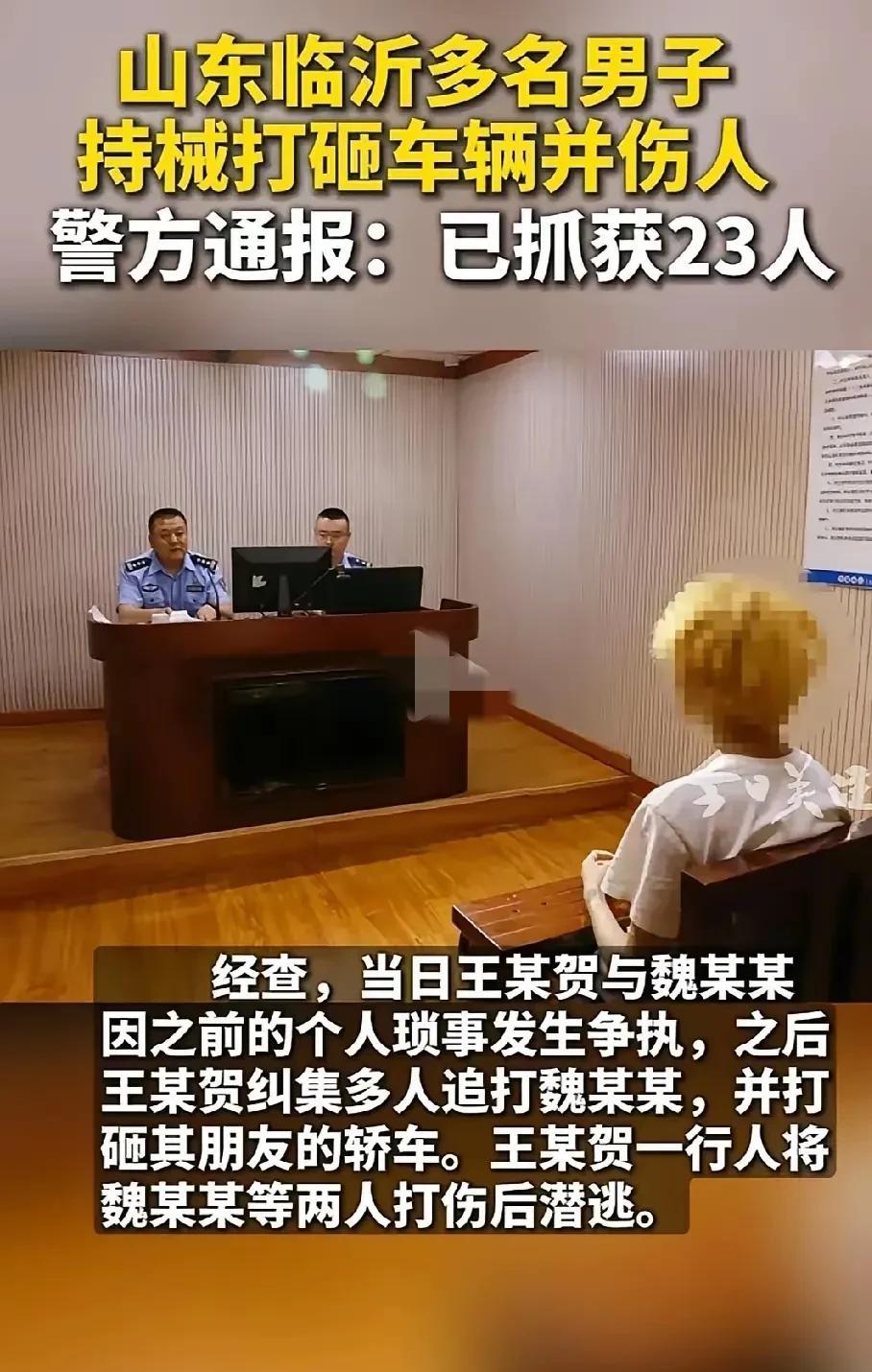 我们好不容易建成世界上最安全的国家，不能让这些害群之马给破坏了。经调查，临沂砸