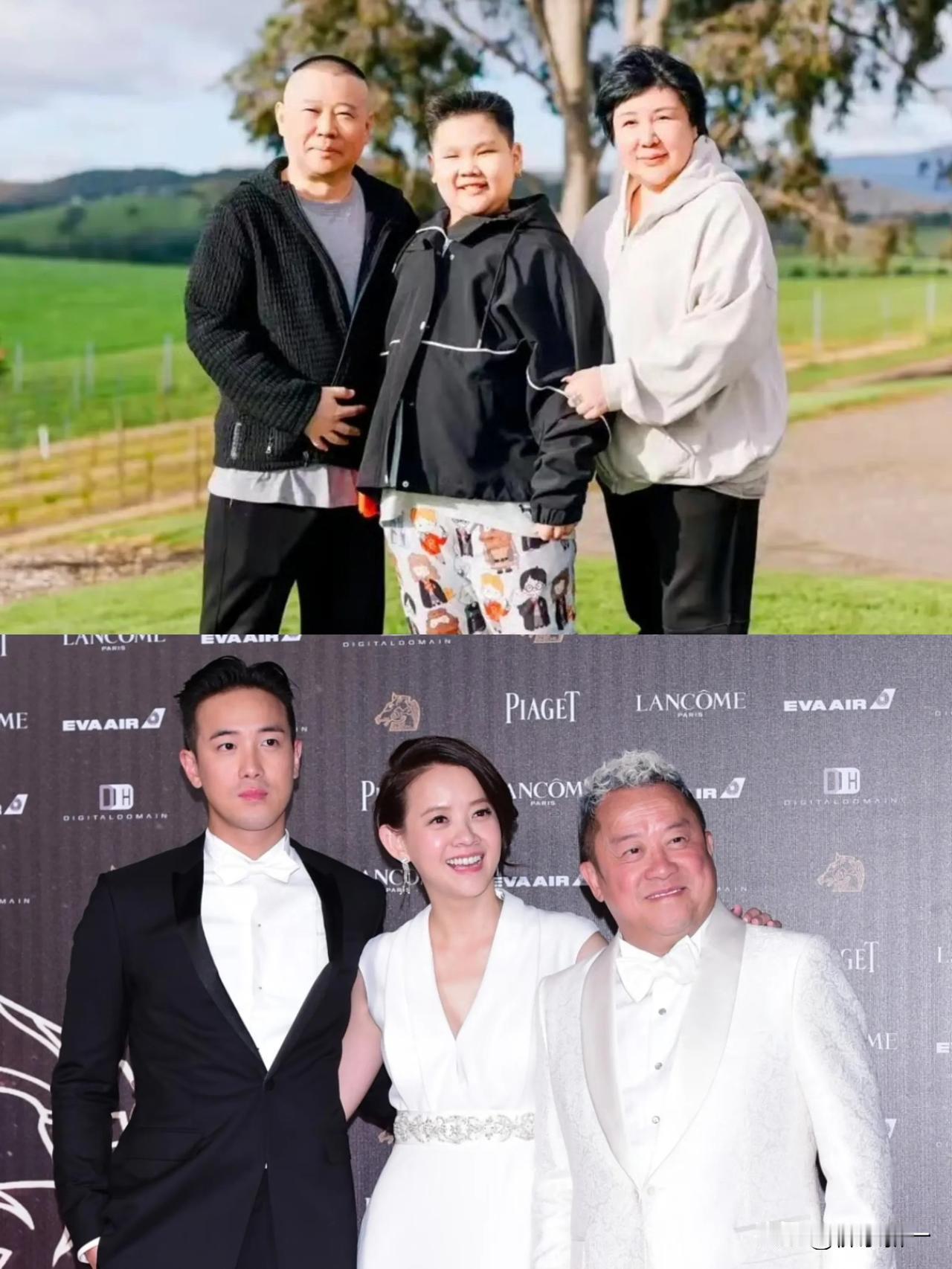 感觉两颜值差不多的胖子咋72岁曾志伟和52岁郭德纲一家三口合照差距就这么大呢?