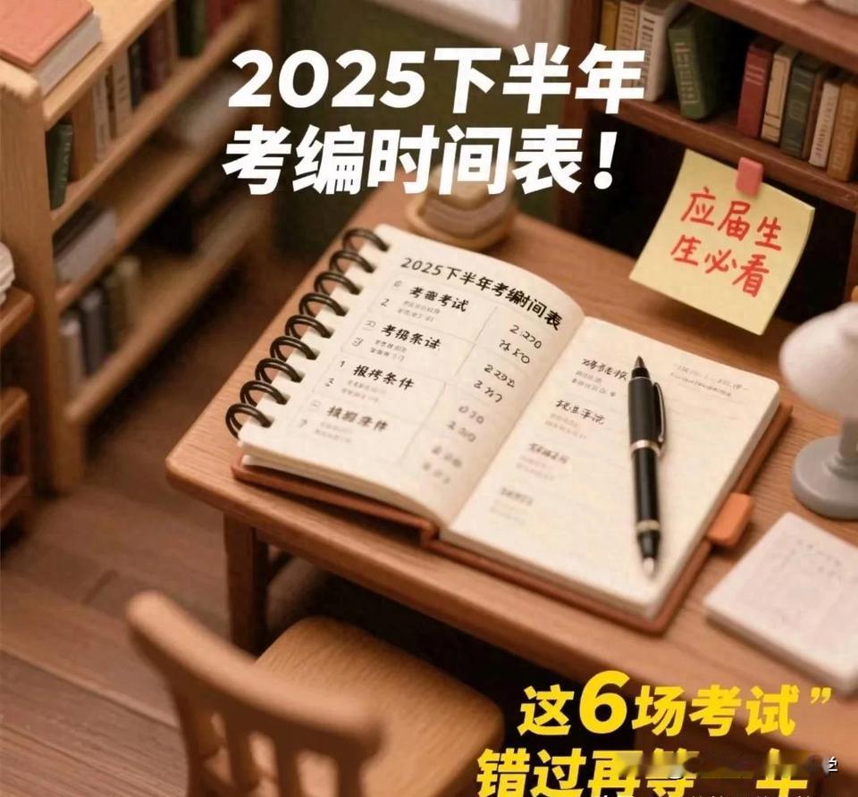 2025年下半年考编时间表，6次上岸机会！考编已经成为如今大学毕业生、研究生、
