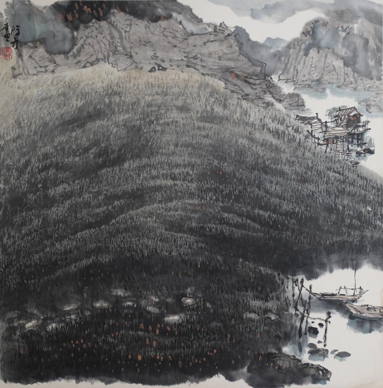 山水画的皴法可灵活运用，切忌硬搬。皴法是山水画最重要的造型技法之一，皴法发展