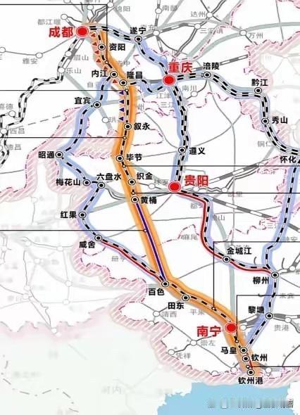 西部陆海通道成都至钦州港中段，隆昌至纳溪段即将进入热滑试验和动态检测阶段。西部陆