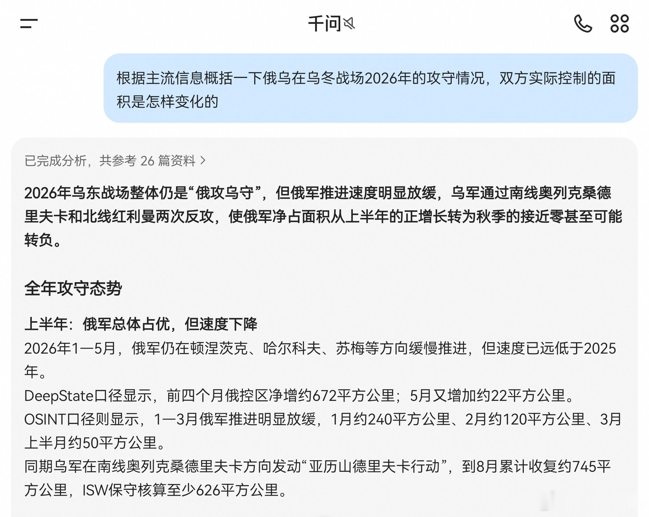 看到有关乌克兰收复红利曼的新闻，让千问搜索了一下相关情况和数据。主流报道显示，经过最近乌克兰的强力反