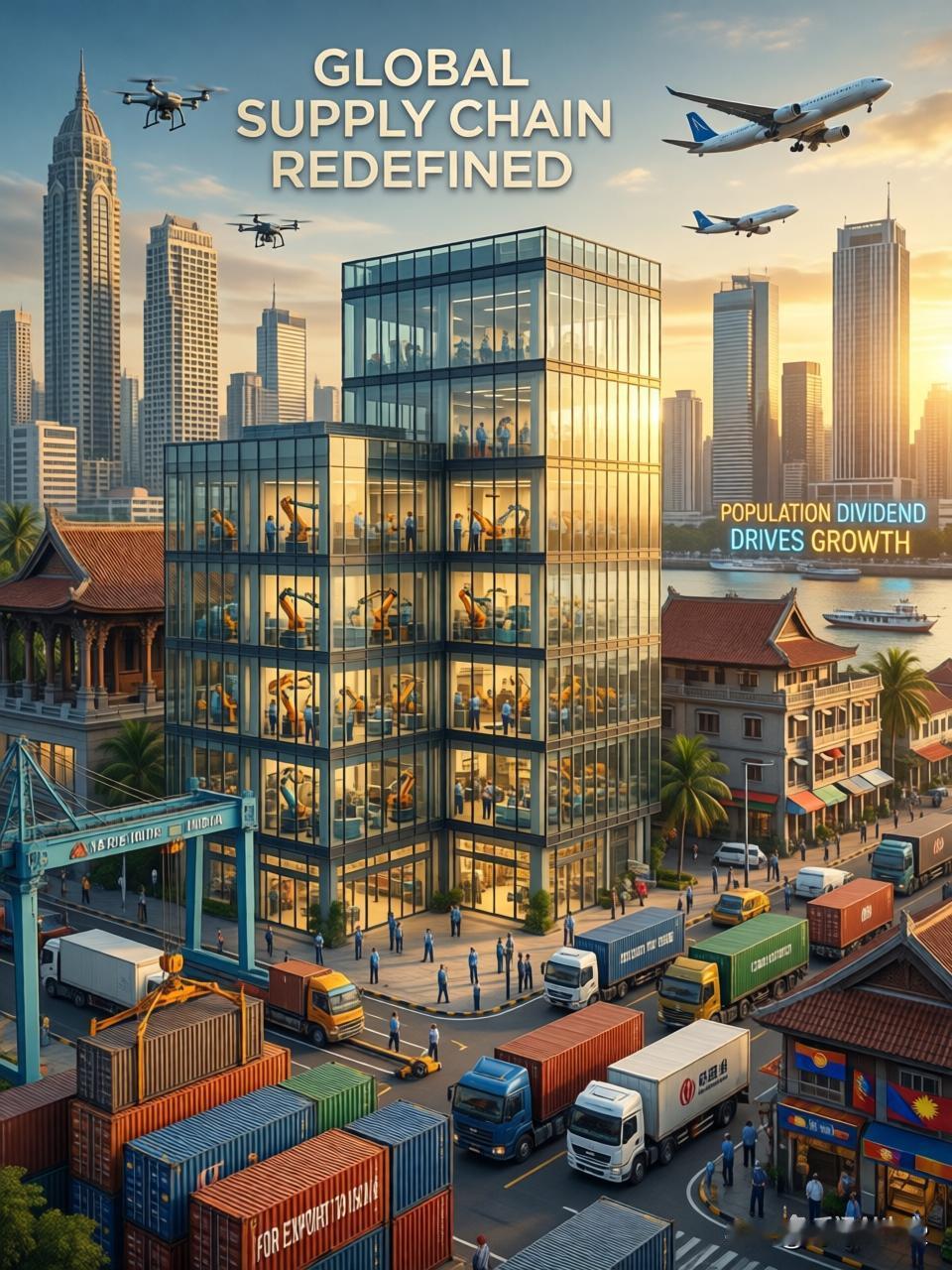 亚洲双引擎与“全球南方”印度与东盟：是全球增长的“主引擎”。受益于人口红利