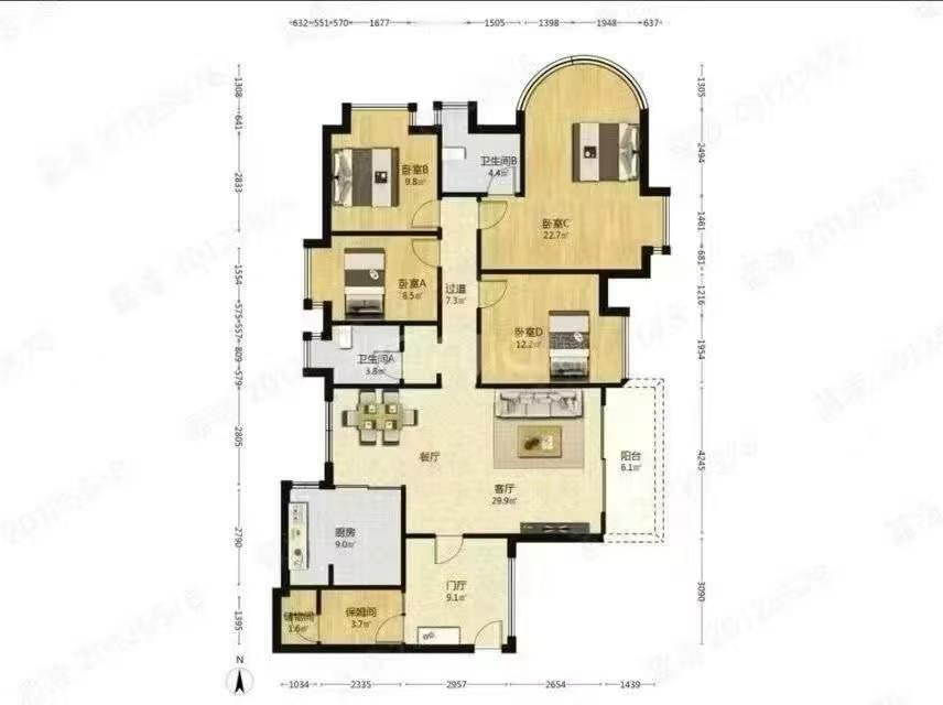 深圳宝安中心区号称最美外观园林小区！幸福海岸一期149平/4+1房满五唯一