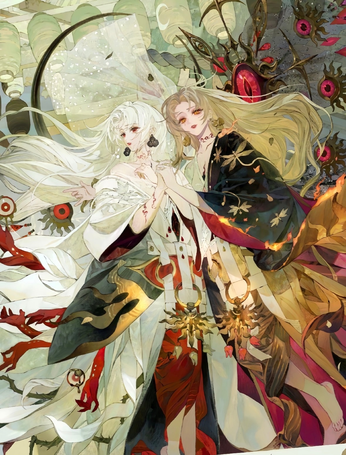 阴阳师中的一些超好看典藏皮肤插画都好美呀，你最喜欢哪个呢？！动漫点评团海外动漫名