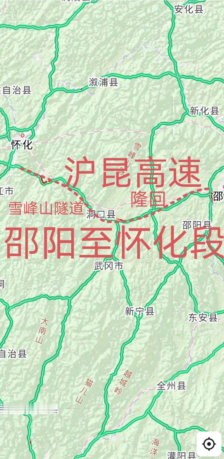 2月1日早上8点G60沪昆高速邵阳至怀化段拥堵明显(3处拥堵)，拥堵的原因不只是