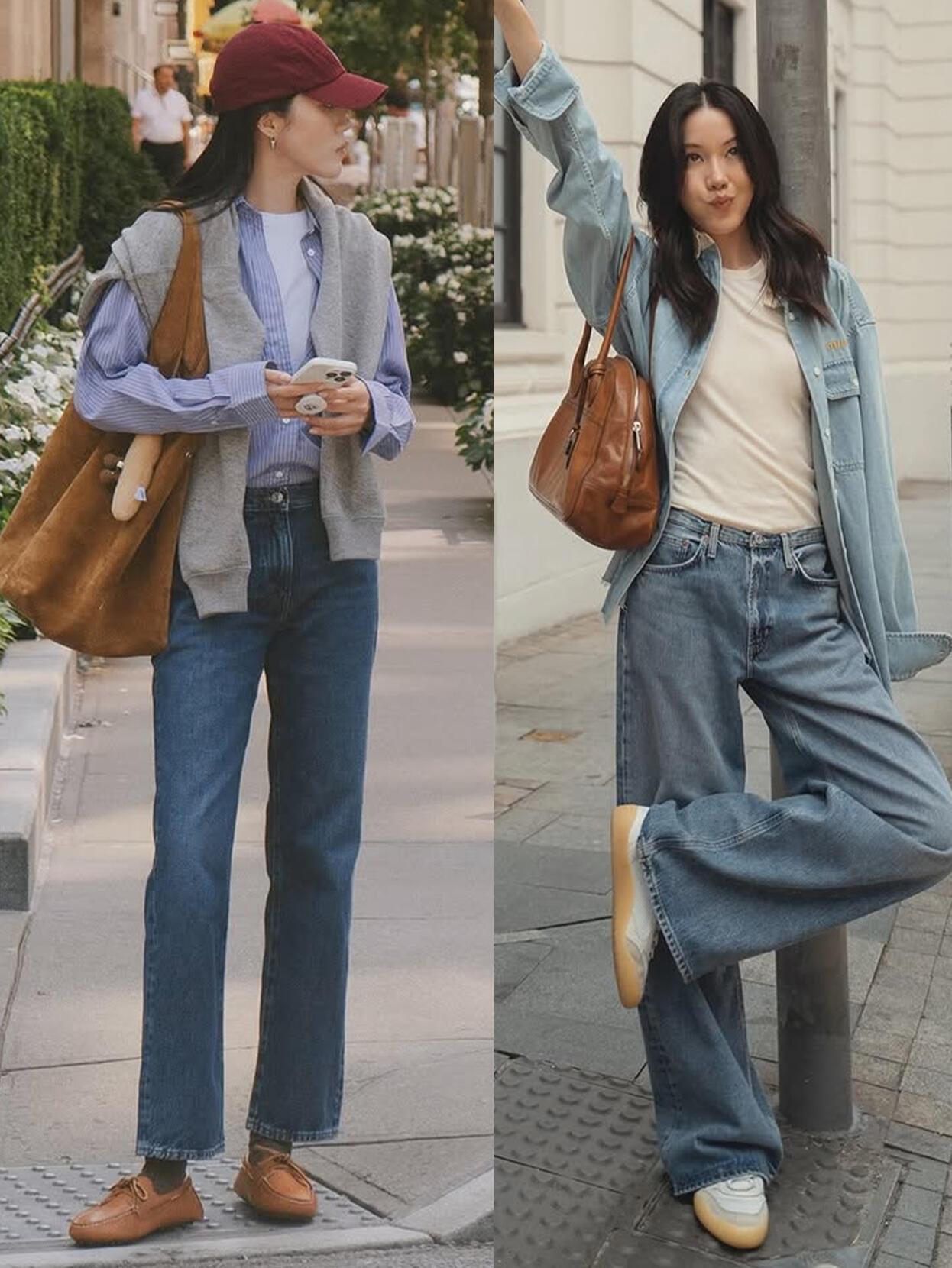 基础款也能穿出好气质，她就是普通人的教科书模板！白T、衬衫、牛仔单品被她搭出