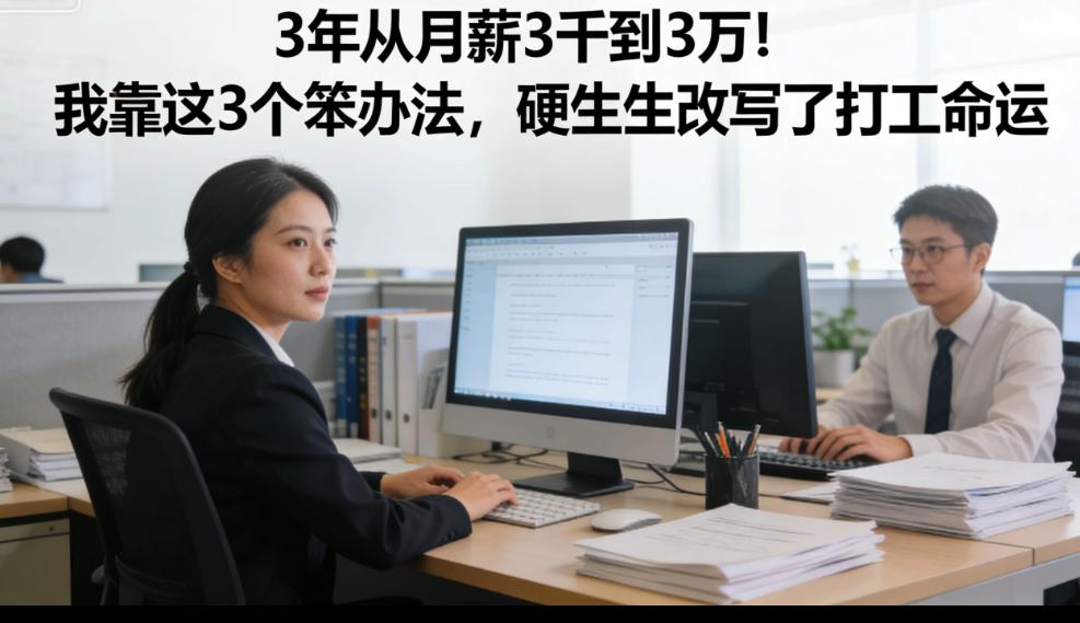 3年从月薪3千到3万！我靠这3个笨办法，硬生生改写了打工命运我以前就是个职