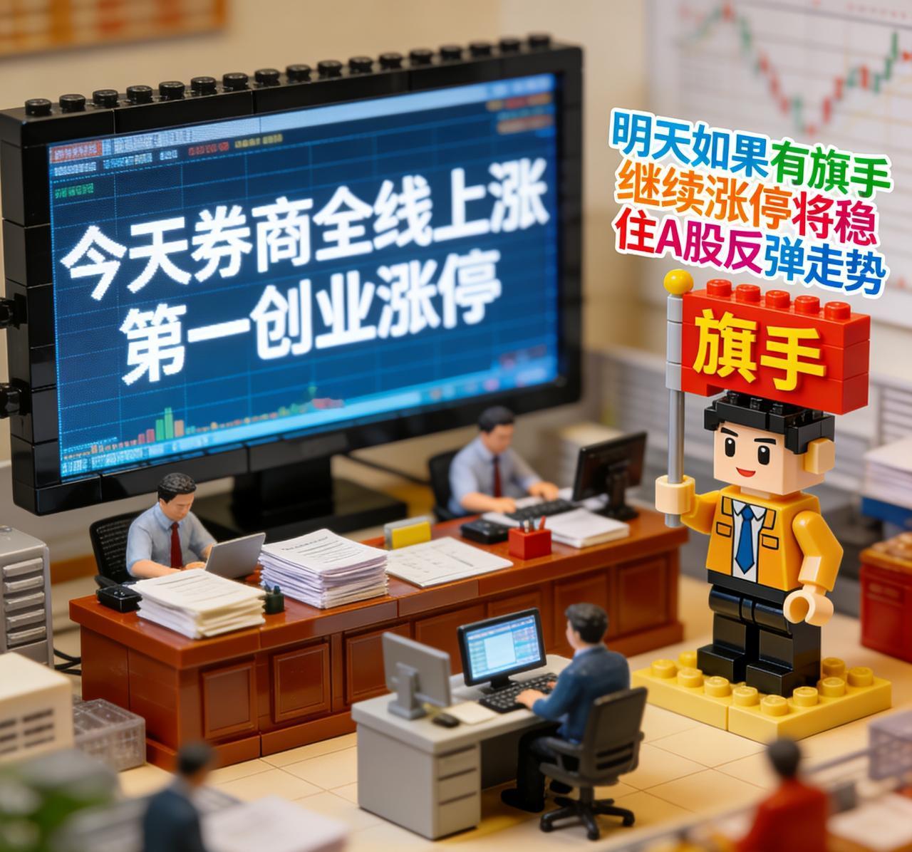 重磅关注：今天券商全线上涨第一创业涨停，明天如果有旗手继续涨停将稳