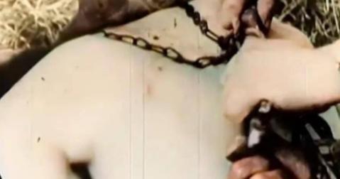 这是1940年，某处集中营，犹太女人被折磨的照片。这些照片在二战时期都是被禁止的
