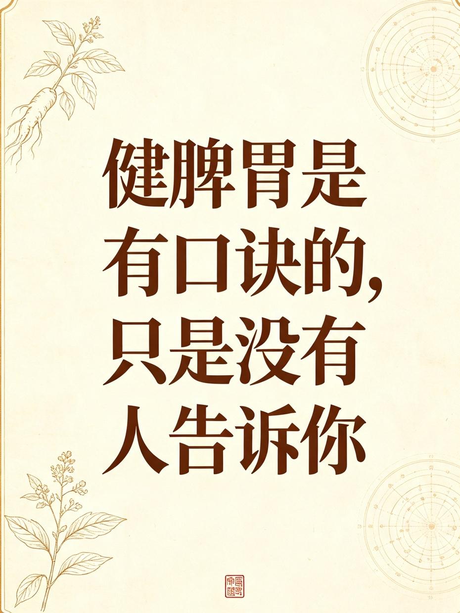 健脾胃是有口诀的，只是没有人这样告诉你提到养脾胃，很多人只知道“多吃山药小米