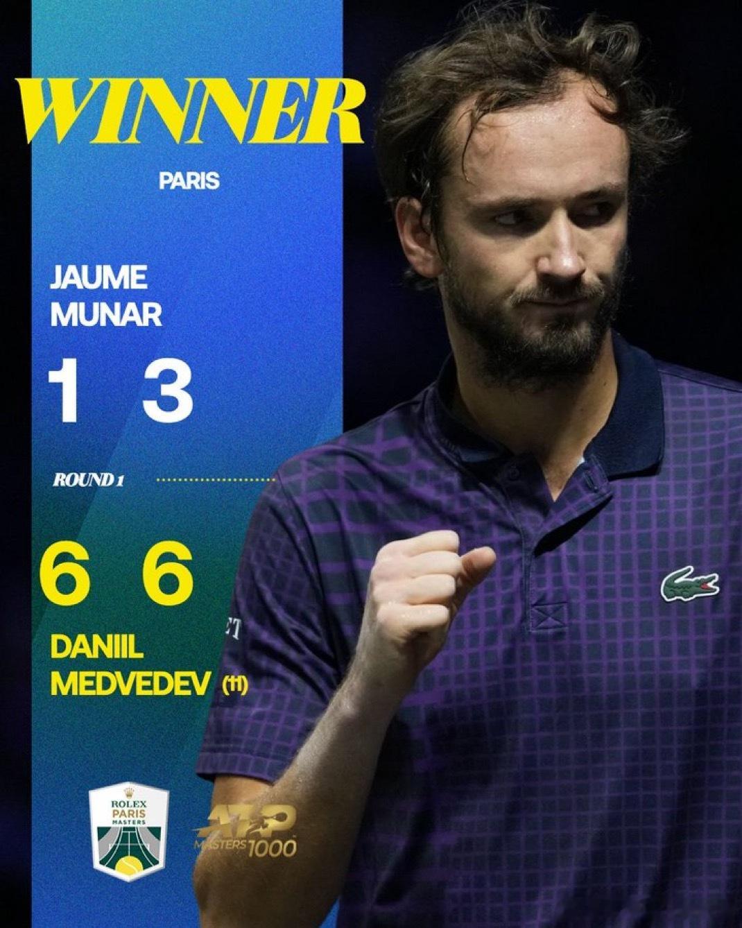 梅总福地晋级第二轮梅总是巴黎大师赛的前冠军，最近又处在上升🔝期，没想到打西班牙