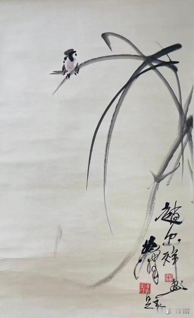 赵忠祥黄胄合作的这幅《兰雀图》现在能值多少钱？这类兰草、禽鸟题材多创作于80