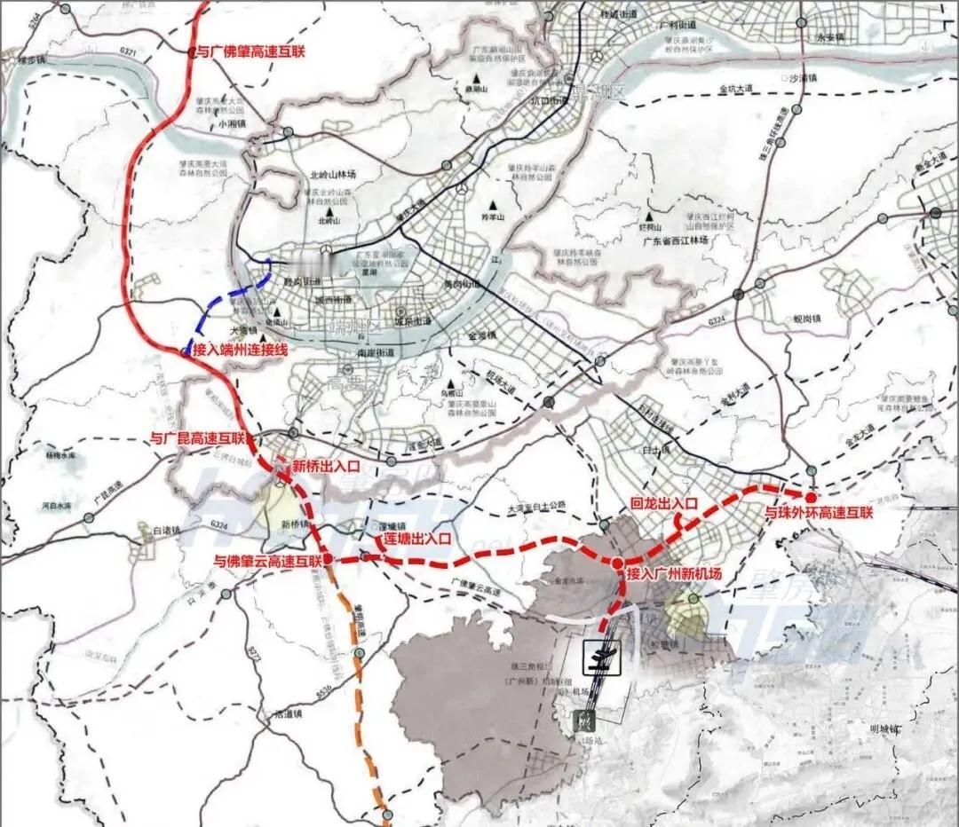 是眼光问题还是穷之过？从肇庆主城区到广州新机场直线距离只有22公里，现在规划建设