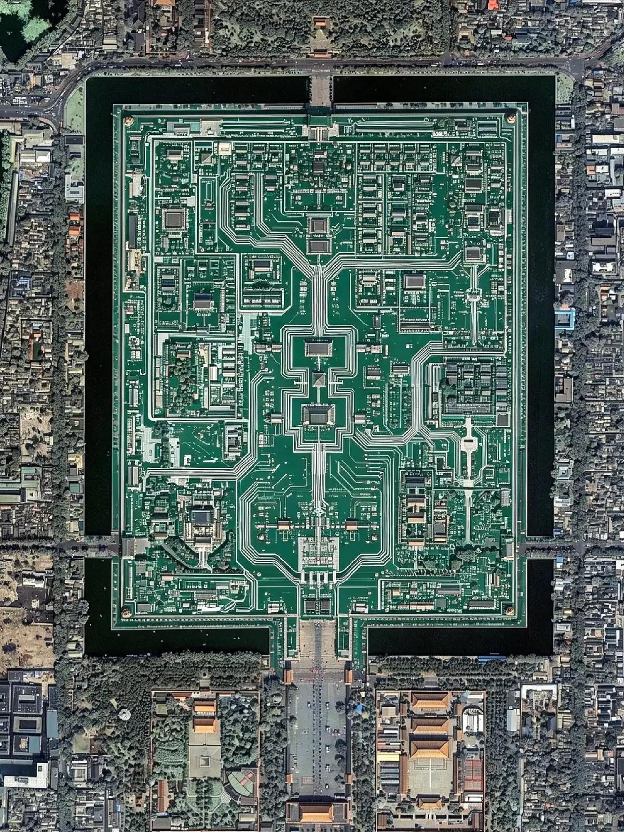 紫禁城地基就是cpu线路图[捂脸哭]原来永乐大典的芯片秘密藏在了紫禁城[捂脸哭]