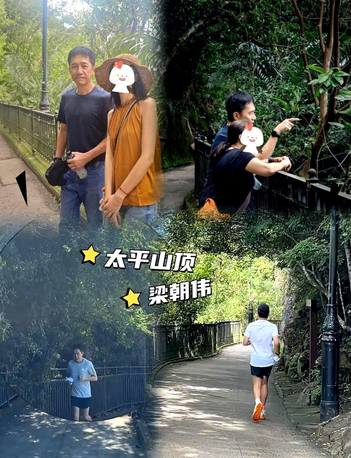 凌晨五点，凤凰径，两双鞋印并排，却谁也没等谁。梁朝伟跑六公里，心率135，不戴