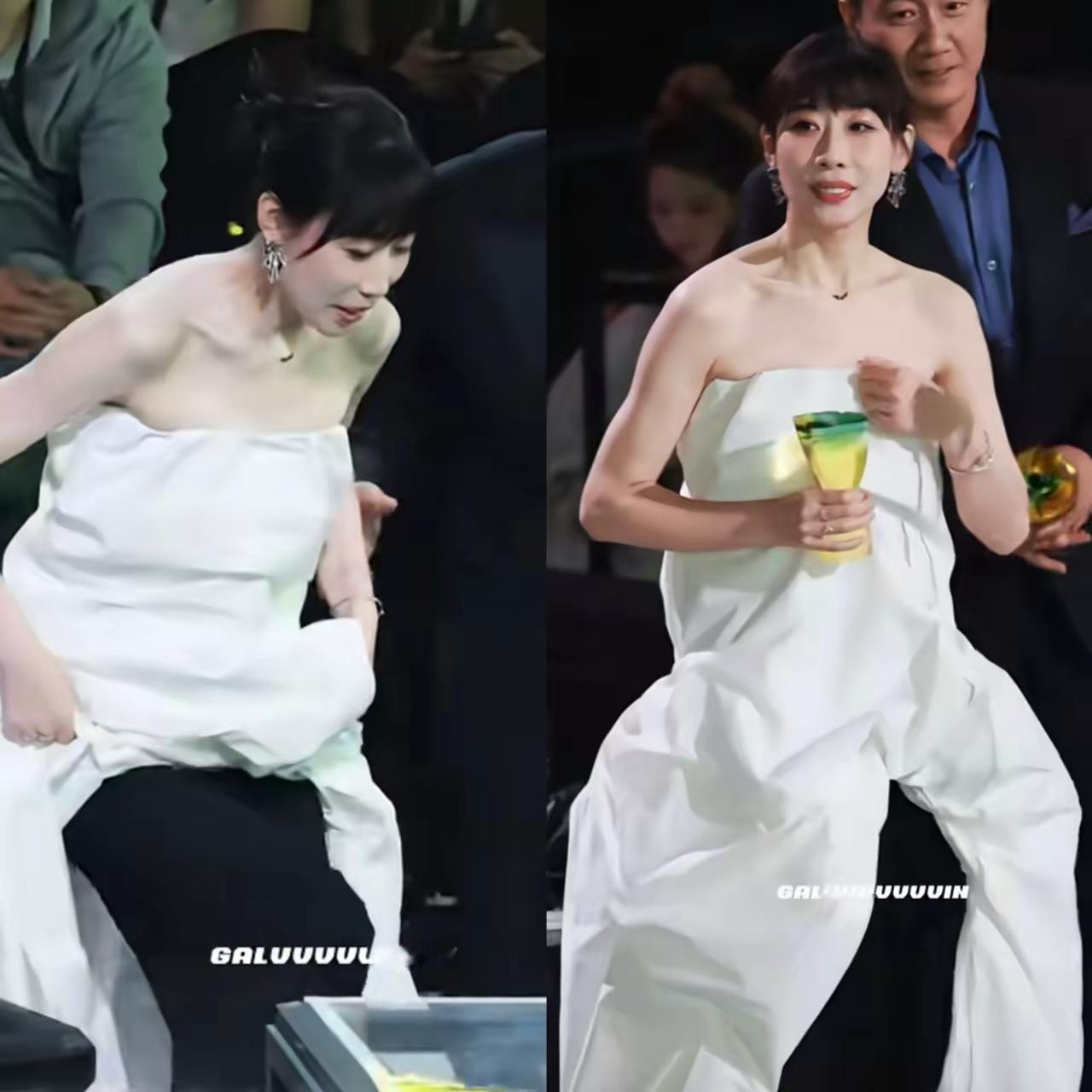 我承认，任素汐起身领奖那秒，我差点对着屏幕吐槽“也太不讲究了”！好好的