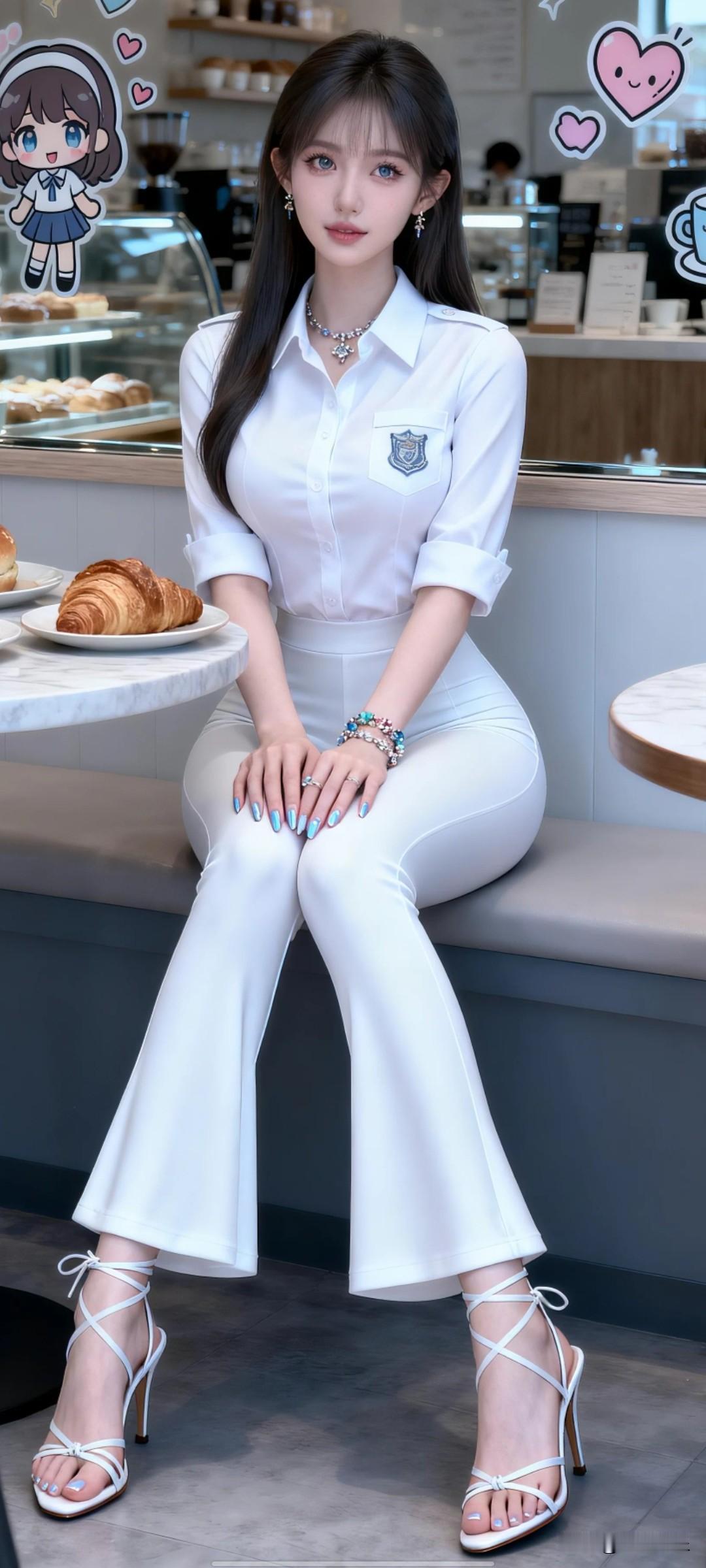 白衣少女坐，糕点香气浓。美女究竟能有多美晒一下生活的美照