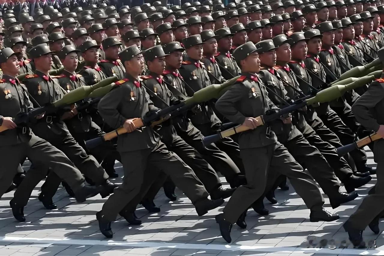 2012年，朝鲜大阅兵时，方队队员手中的新式武器，总感觉样子怪怪的，不过看着却气