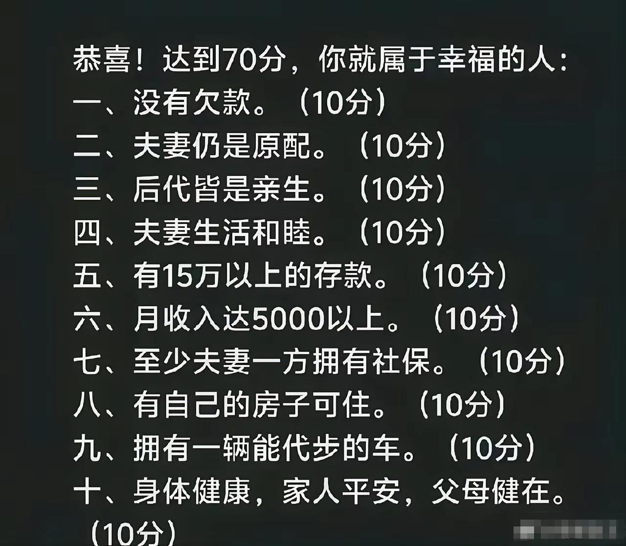 有房贷，只能打90分。