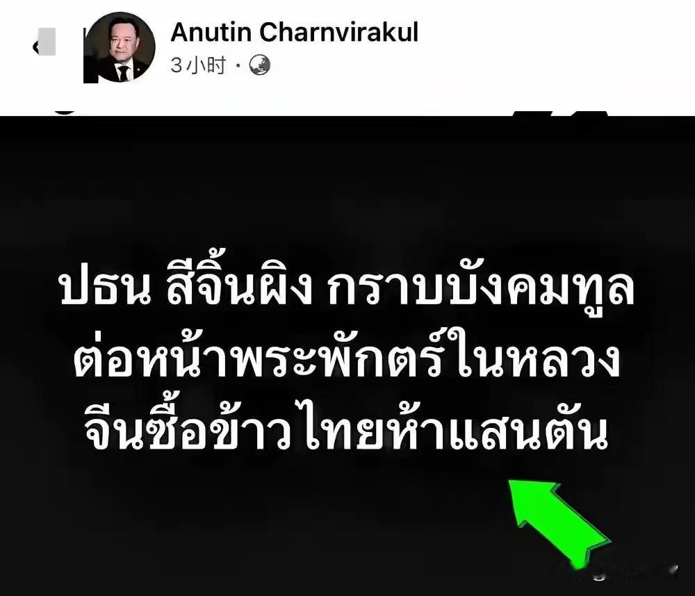 泰王访华，东大立刻下单50万吨大米！在泰王访华期间，泰国总理阿努廷在脸书上宣布