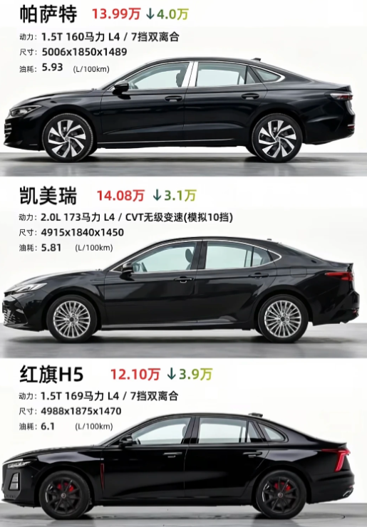 15万左右选家用B级轿车，可以看看这几台帕萨特：德系底盘与商务气场高速变道超车稳，2.0T中段加速有