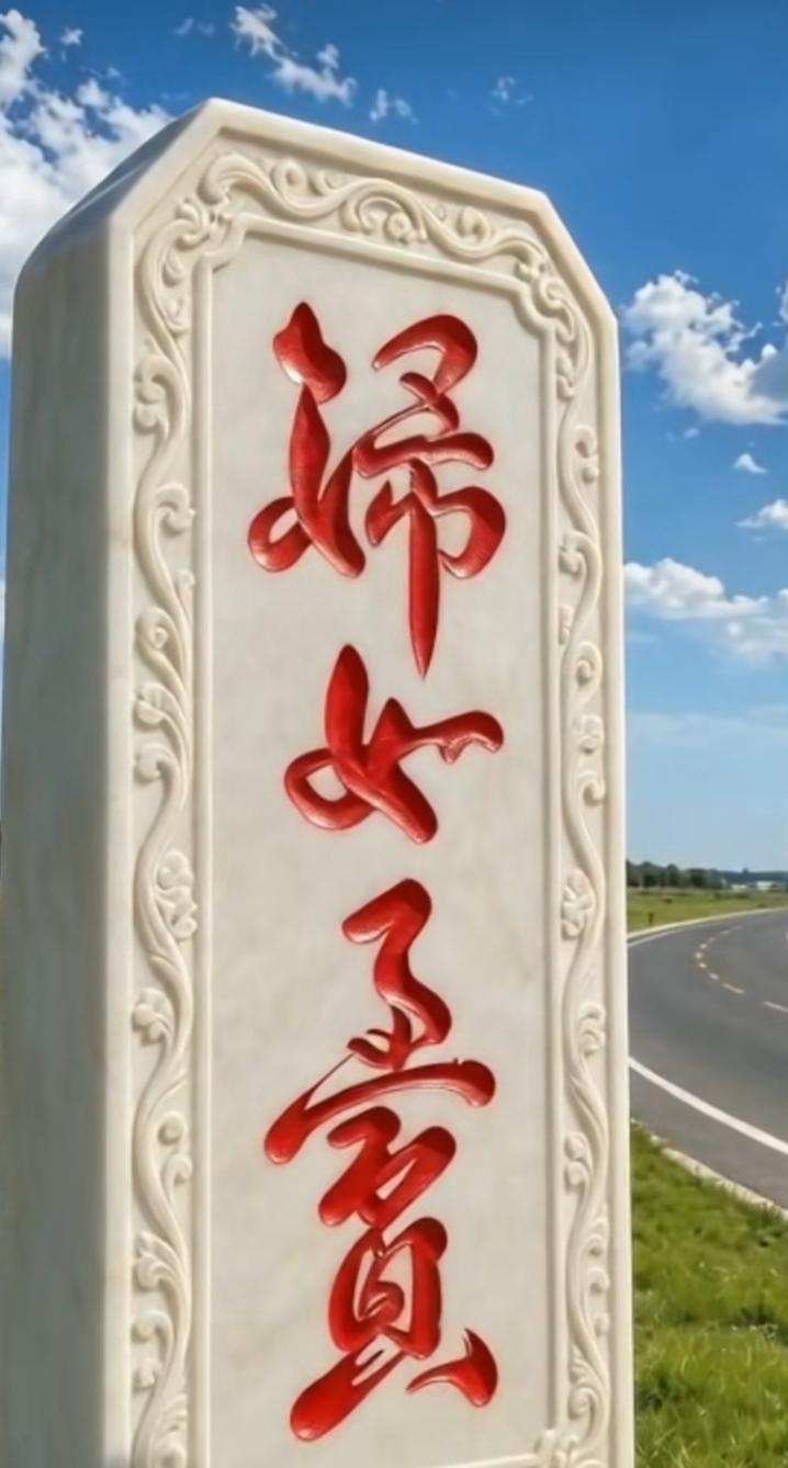 路边石碑上写着什么字，有认识的吗？读出来听听[作揖][玫瑰]