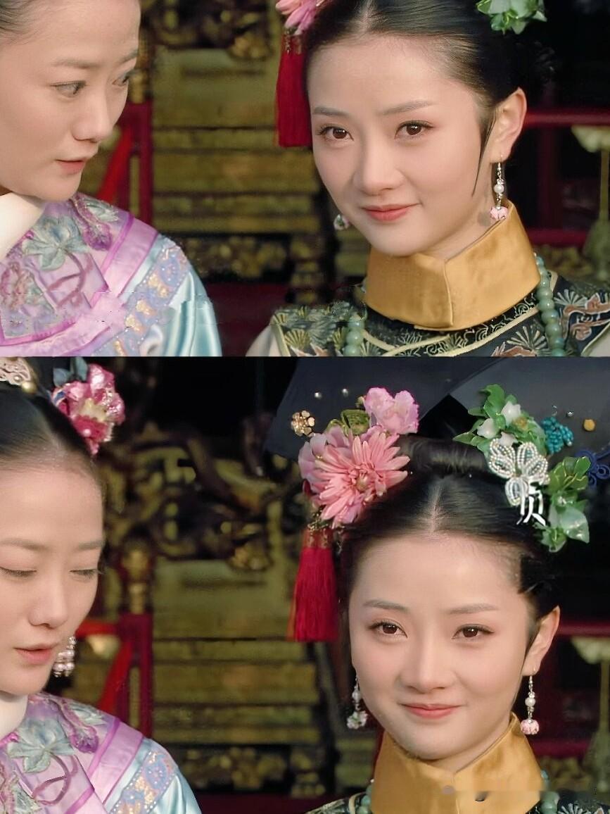 重温《甄嬛传》再看贞嫔，明明是正经嫔位，整体装扮却看着和常在相差无几。头饰只有简