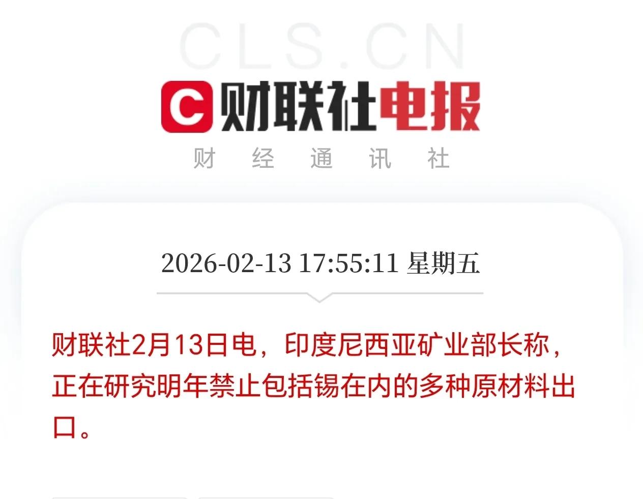 印尼这是厉害了！最近他们的矿业部长放话了，未来几年可能要禁止锡和其他原材料出