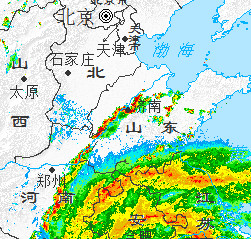 台风外围那一丢丢红色，让现在的济南暴雨如注。