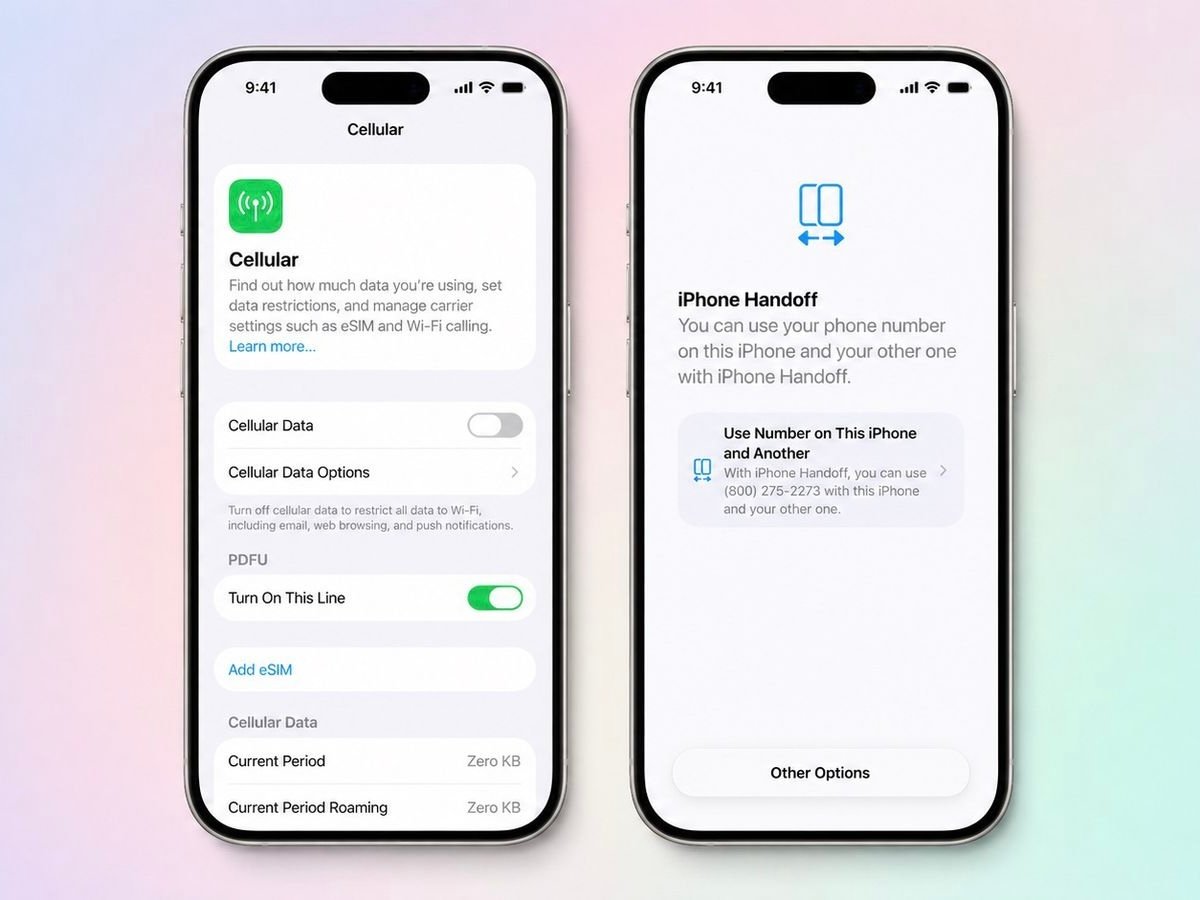 iOS27居然有蜂窝数据接力功能主SIM卡设备可以扩展一张虚拟eSIM给副卡使用两台手机共用一张卡这