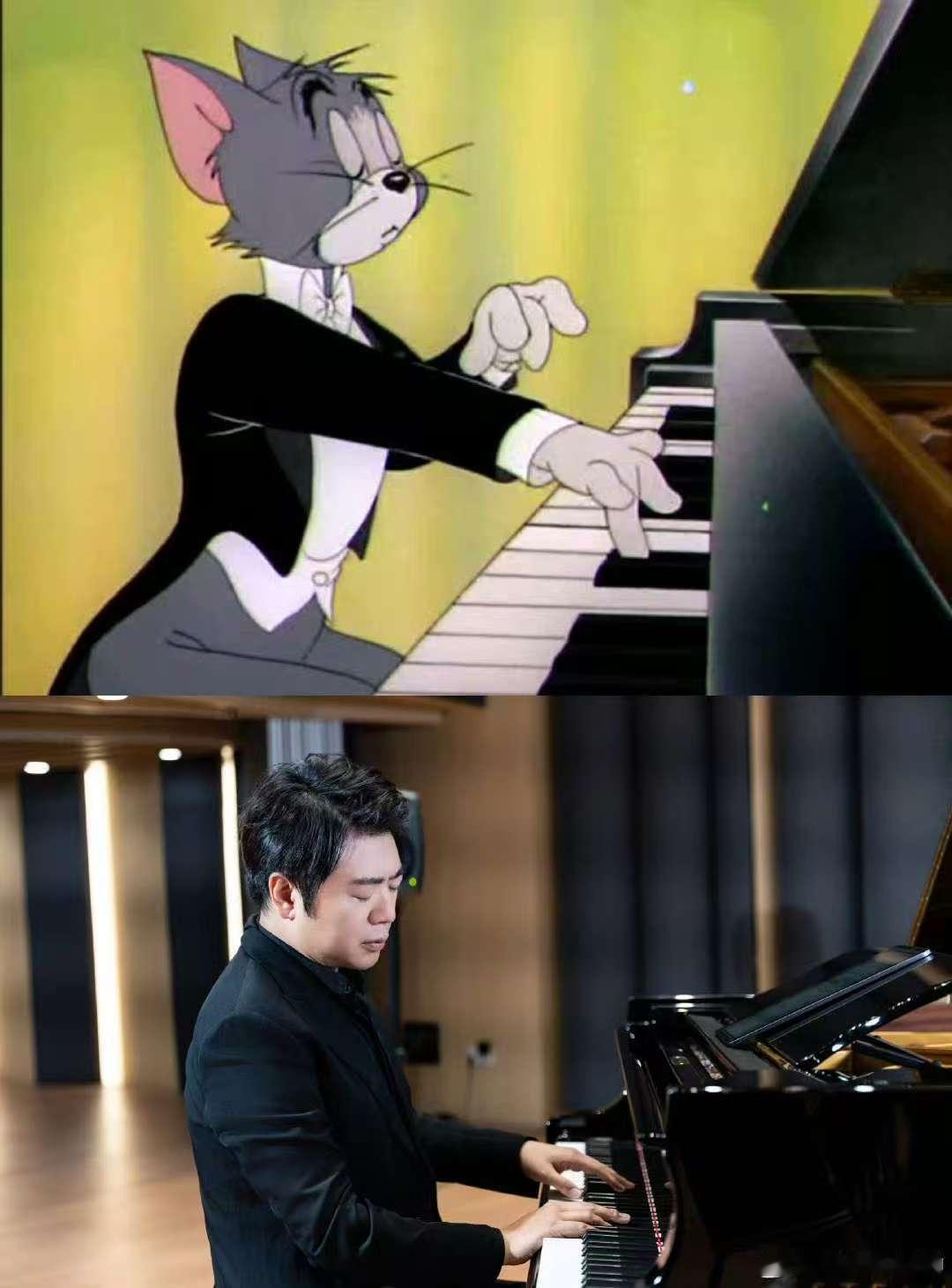 原来郎朗的钢琴老师是猫和老鼠汤姆猫的钢琴课也太好笑了吧！穿着小西装弹李斯特的样子