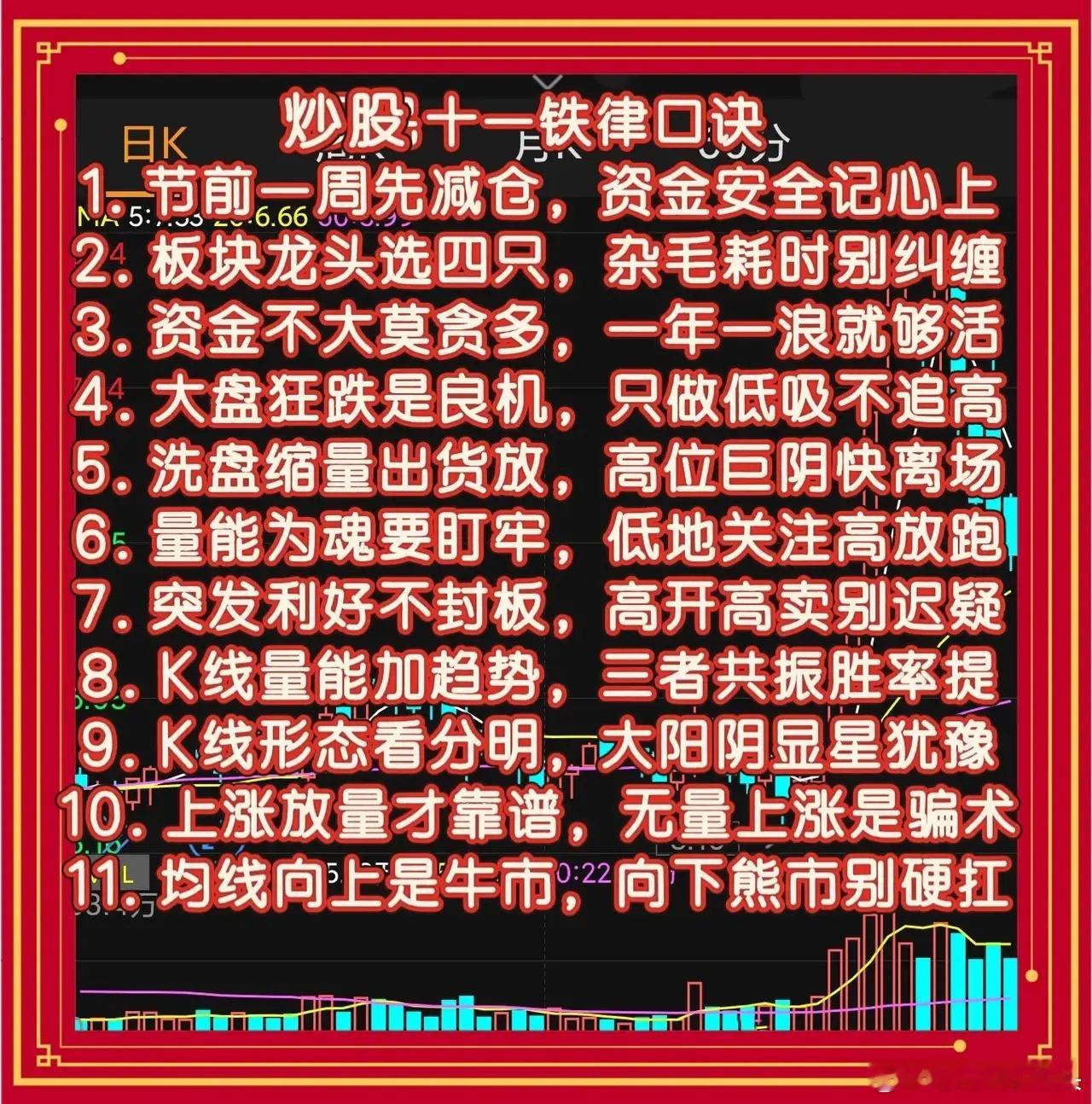 15年老股民压箱底的十一条铁律今天被莎莎分享出来了,背熟了大家会少走三年弯路第一