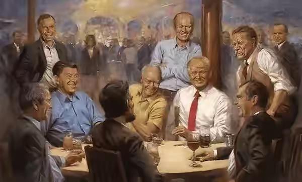 最近，白宫椭圆形办公室又因特朗普火了！就因为他挂了幅“共和党俱乐部”油画，画