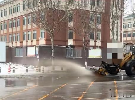 近日，沈阳大雪，扫雪车在沈阳市皇姑区一路段清理时，灰色的雪泥无差别地弄脏了旁边停