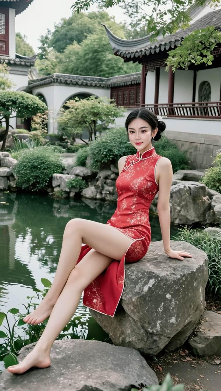 江南园林与旗袍