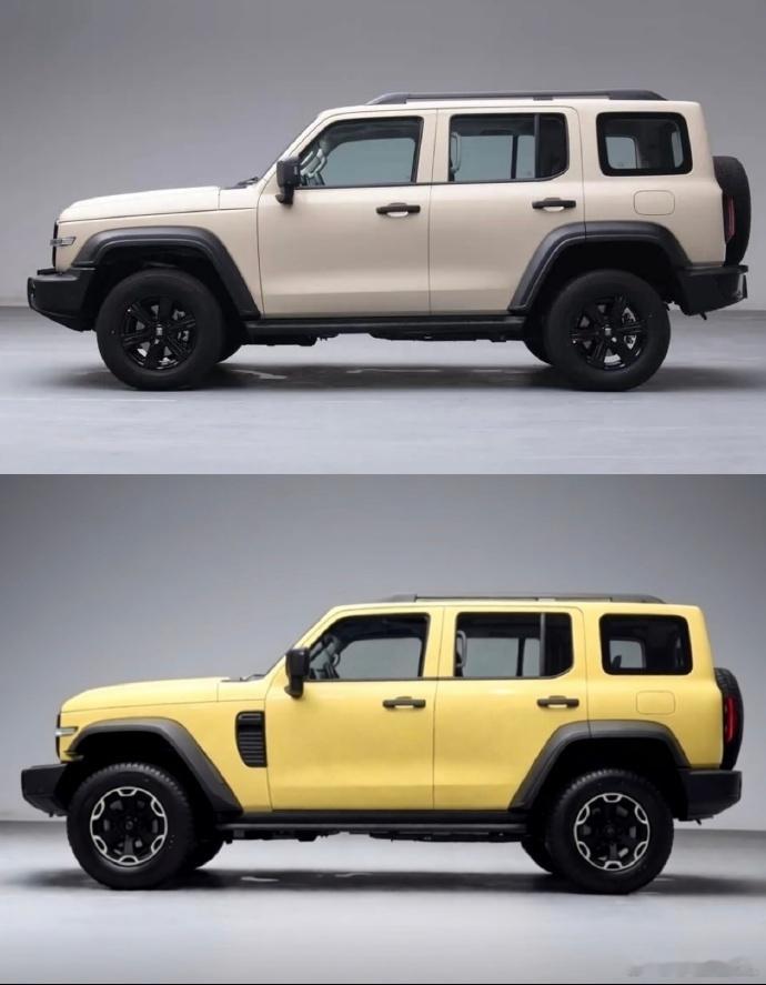 现款坦克300与全新换代坦克300对比。不只是前轴前移了。现款300其实是有点俯