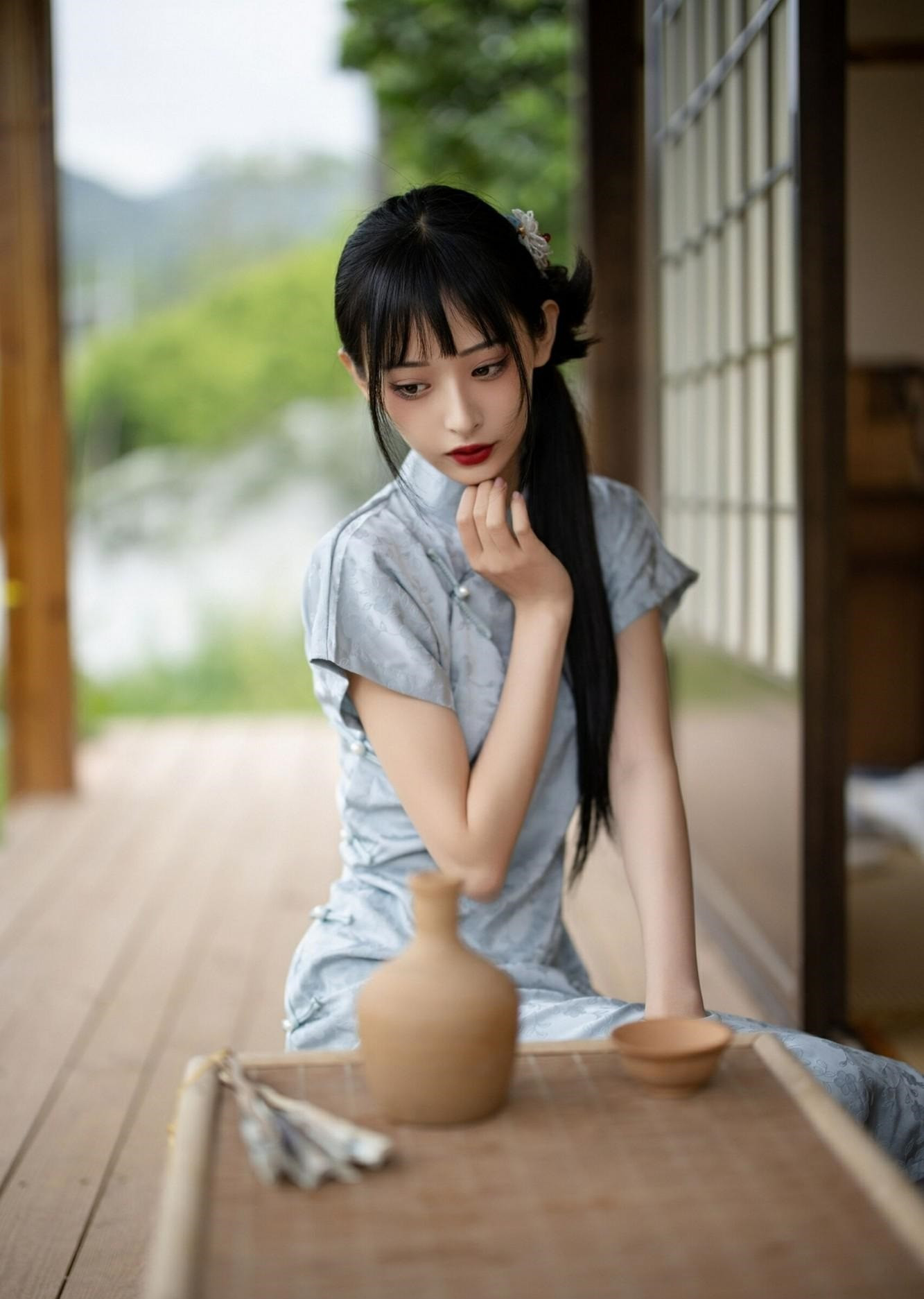 复古民国风旗袍美女小姐姐！