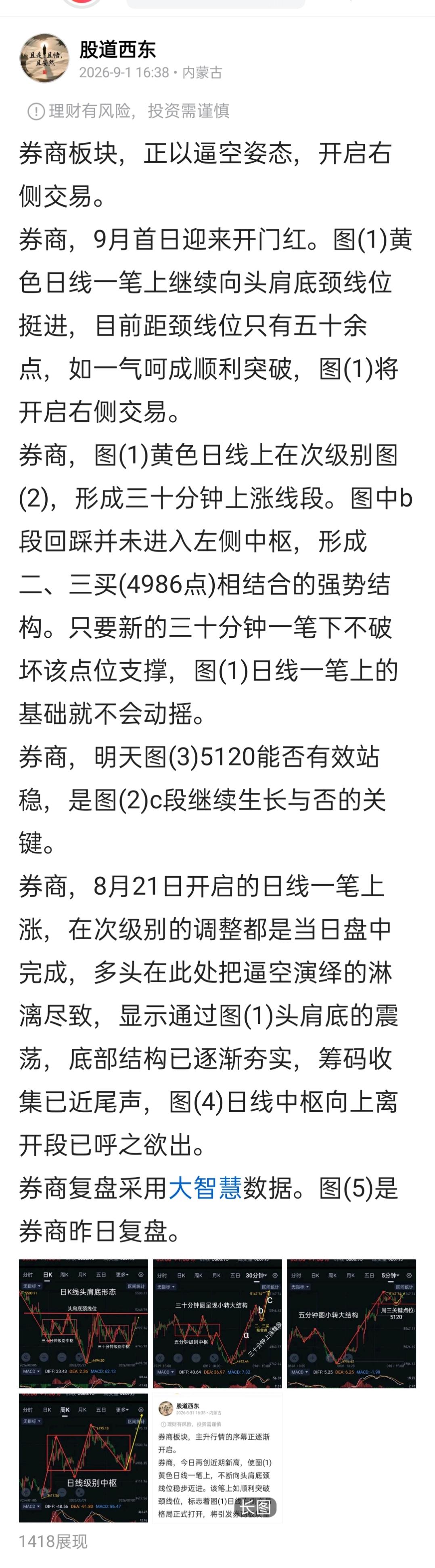 券商板块开启右侧交易靠谱吗券商，无论从估值、调整周期、走势结构都具备开启右侧交易