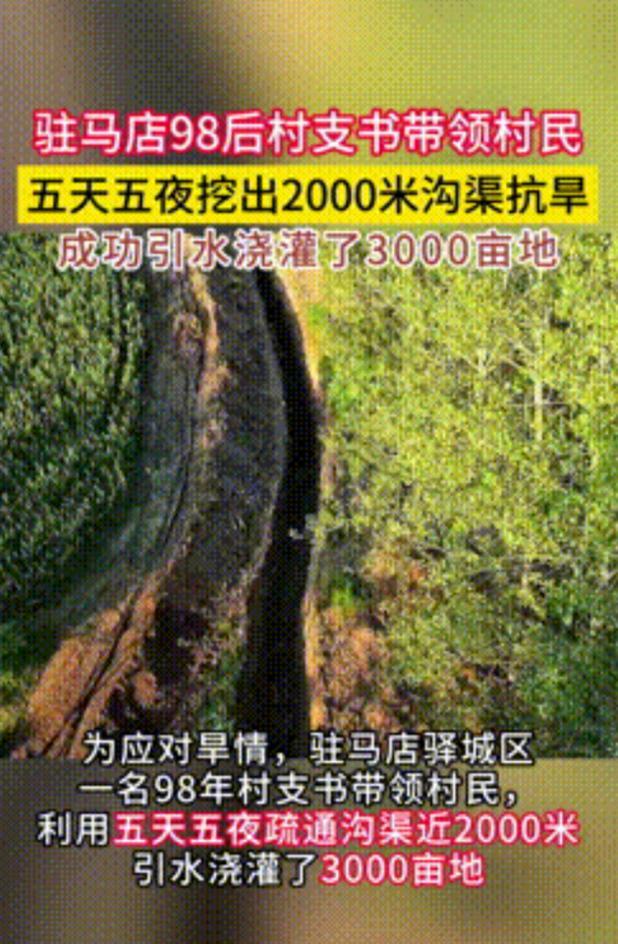 “这个村支书胆子太大了！”8月4日河南驻马店，98后村支书带着全体村民，用五天五