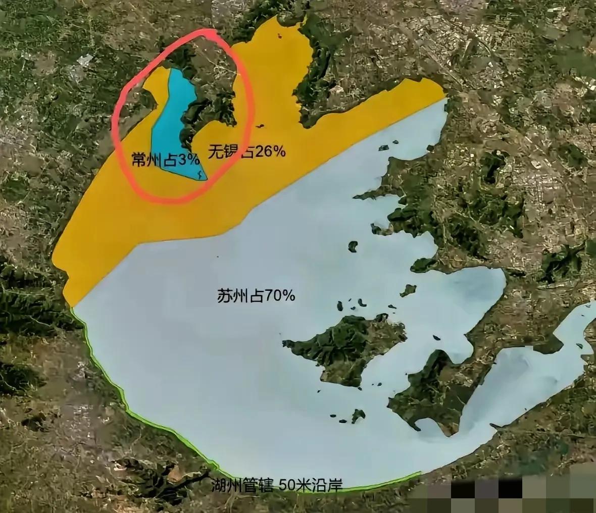我国太湖的水域地理管辖划分，原来只有三个市才配拥有。其中苏州是占了70%的太