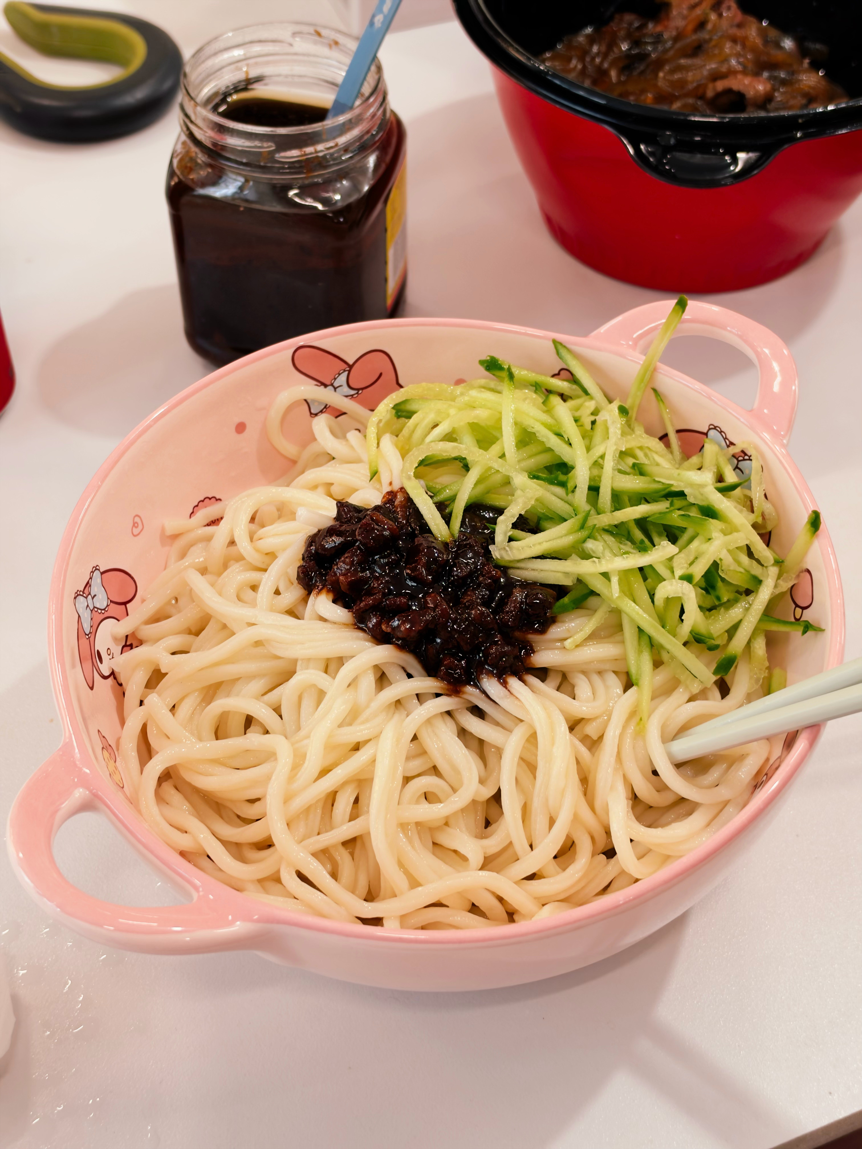 我老婆做的炸酱面，真是美味之[大笑]​​​