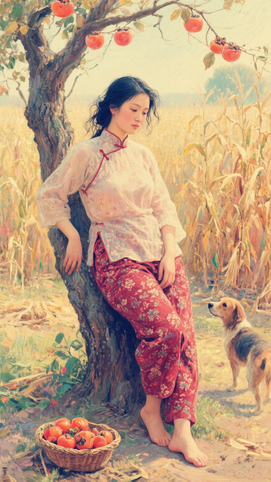 丰收的季节硕果累累 柿柿顺利 柿柿如意年年红