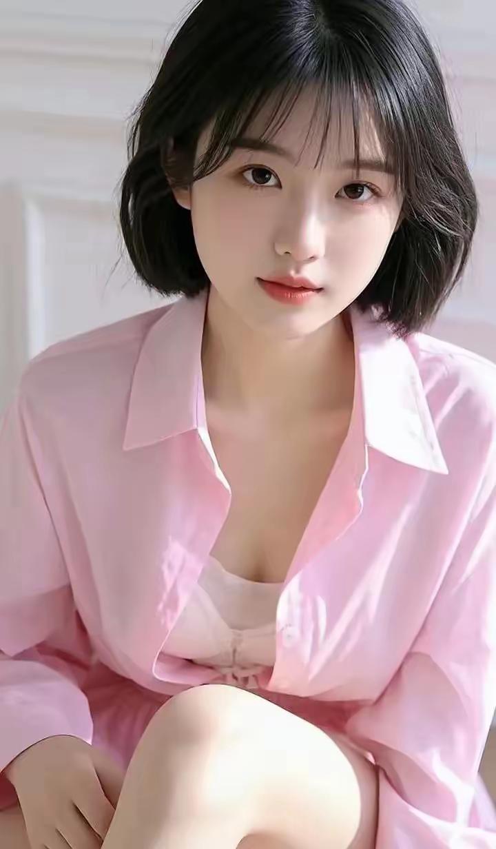 粉嫩少女心，温柔粉衬衫，甜美可人！💖💕