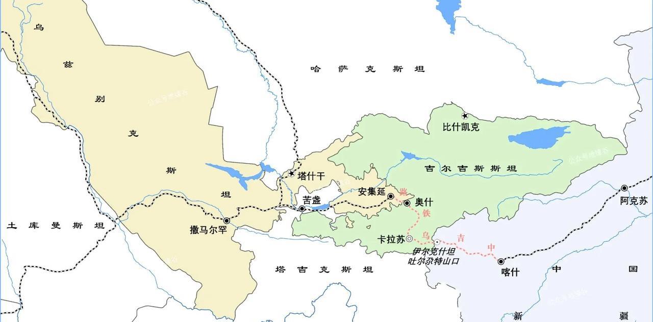 连接中国、吉尔吉斯斯坦和乌兹别克斯坦的中吉乌铁路终于开工了，这条铁路已经规划了十
