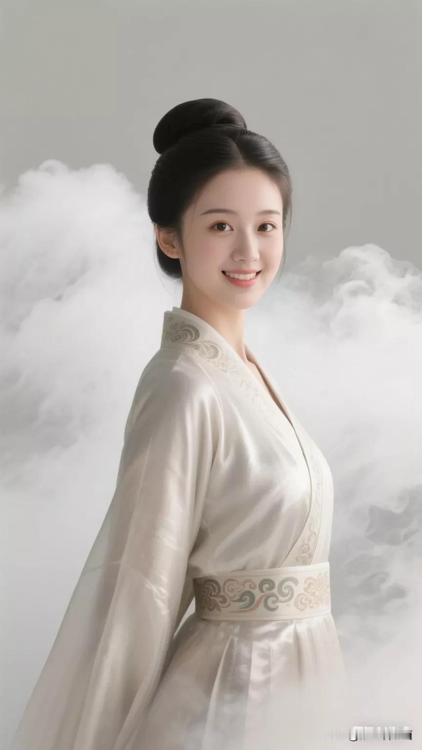 云中仙子笑，风里轻纱舞。张立启原创书画AI作品古仕女发髻集锦首发第449期。唐风