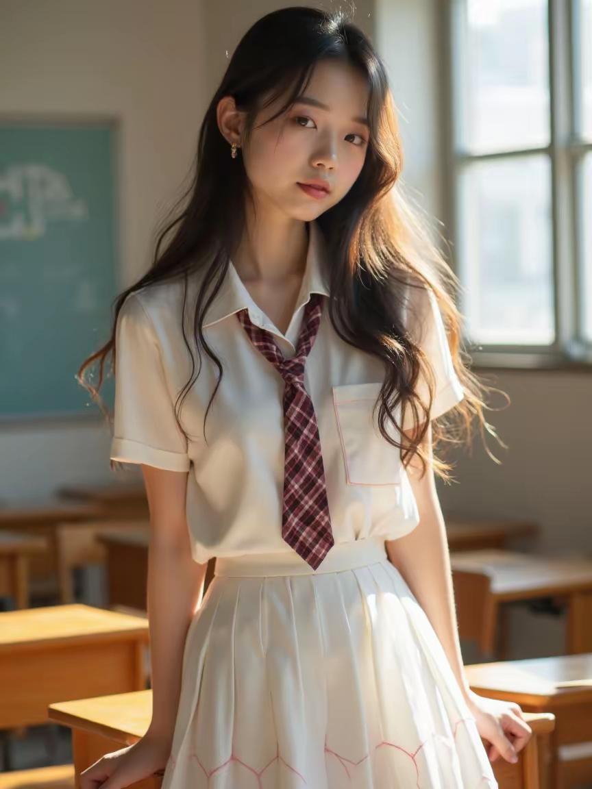 校园少女风，白衬衫+红领带，青春洋溢！🎒📚女孩子怎么穿搭既时尚又好看?职业